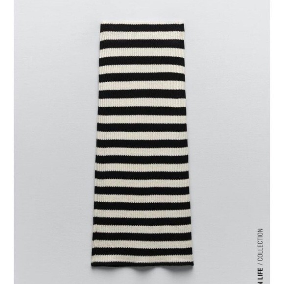 ZARA STRIPED MIDI SKIRT - Picture 10 of 11